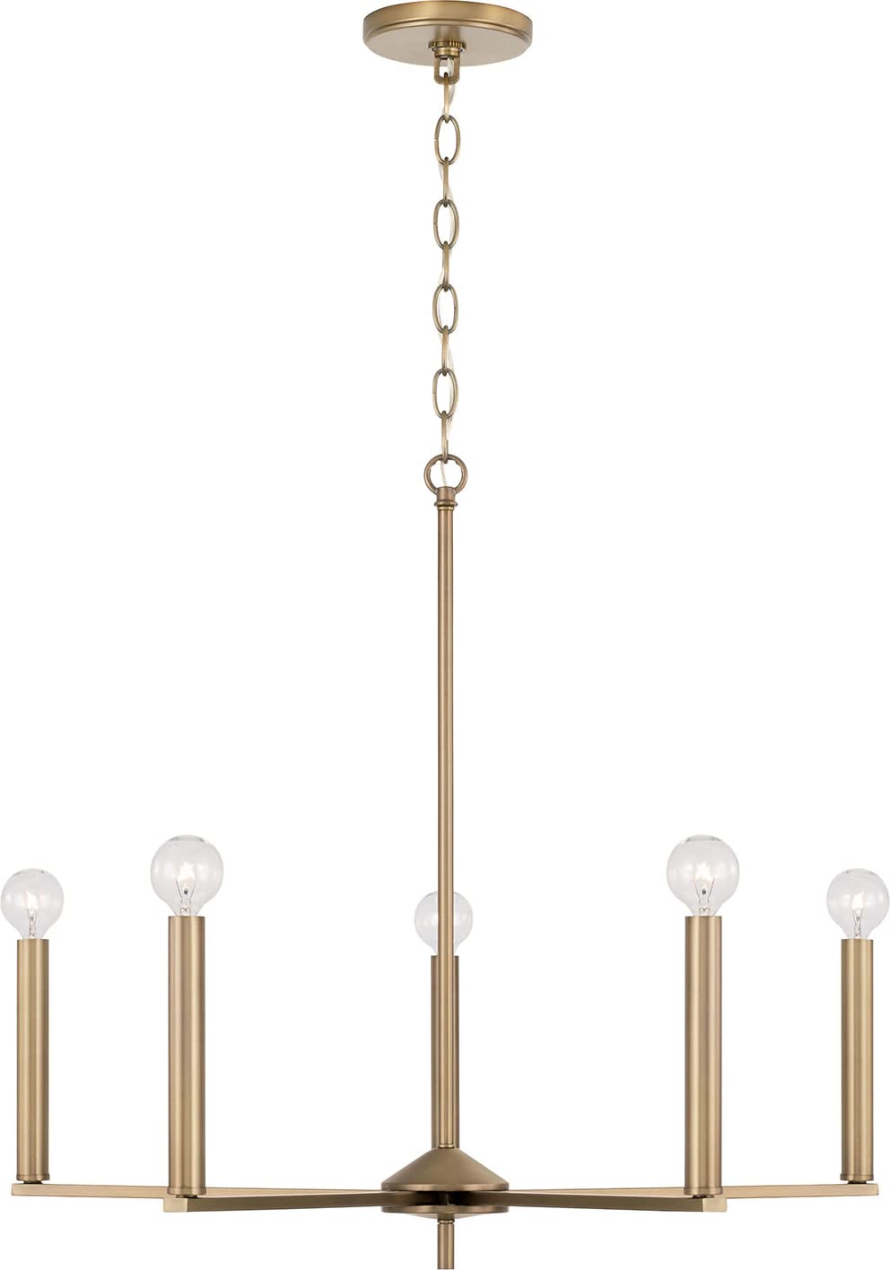 Capital Lighting 448651AD Portman 5 Light Chandelier Aged Brass