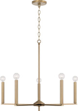 Capital Lighting 448651AD Portman 5 Light Chandelier Aged Brass