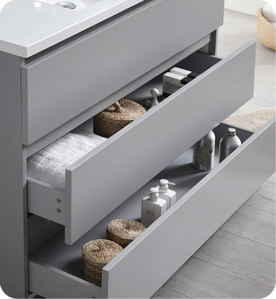 Fresca FCB9348GR Fresca Lazzaro 48" Gray Free Standing Modern Bathroom Cabinet