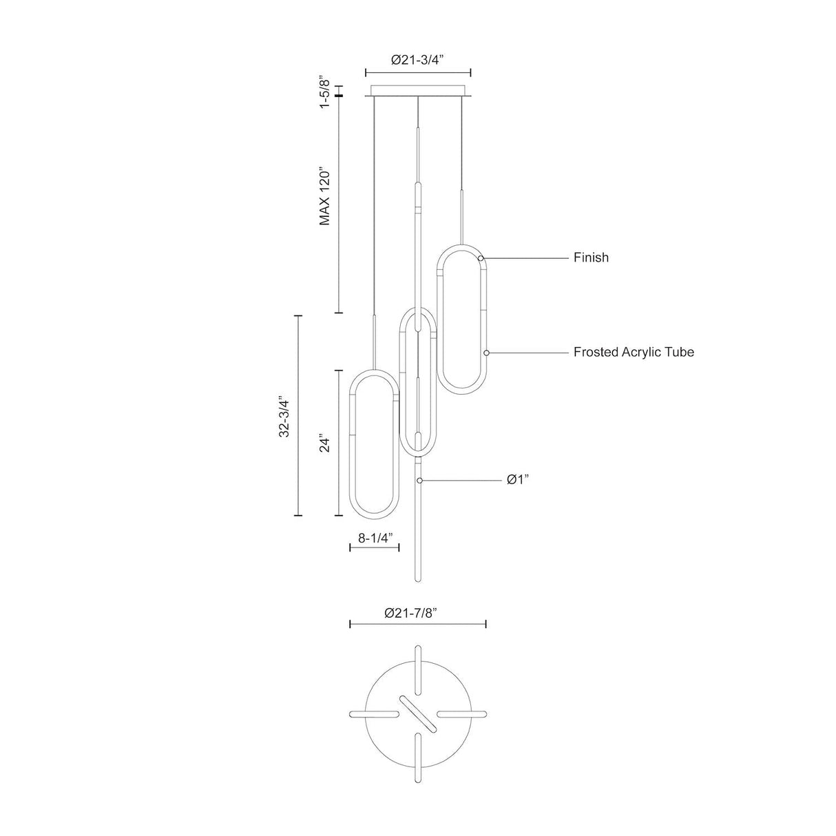 Kuzco MP95105-CH HURON 5 Head MP Chrome 120V TRIAC/ELV LED 3000K 90CRI 50W