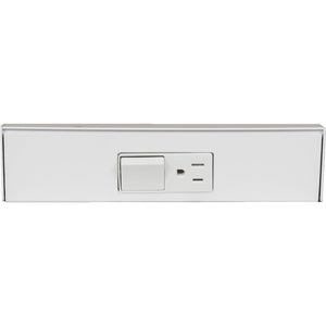 Task Lighting TRS9-1W-WT 9" TR Switch Series Angle Power Strip, Single Switch, White Finish, White Switch and Receptacles