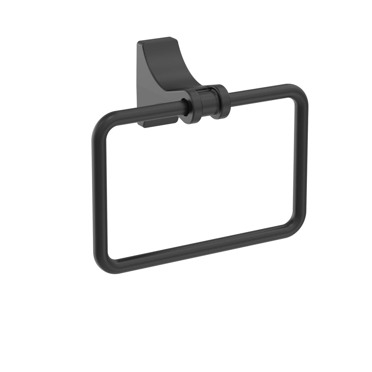 Amerock BH36052MB Matte Black Towel Ring 5-1/4 in (133 mm) Length Towel Holder Davenport Hand Towel Holder for Bathroom Wall Small Kitchen Towel Holder Bath Accessories
