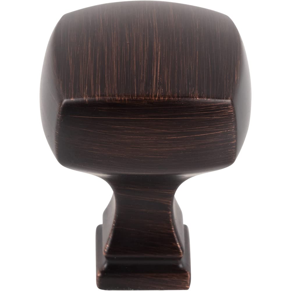 Jeffrey Alexander 278DBAC 1-1/8" Overall Length Brushed Oil Rubbed Bronze Square Audrey Cabinet Knob