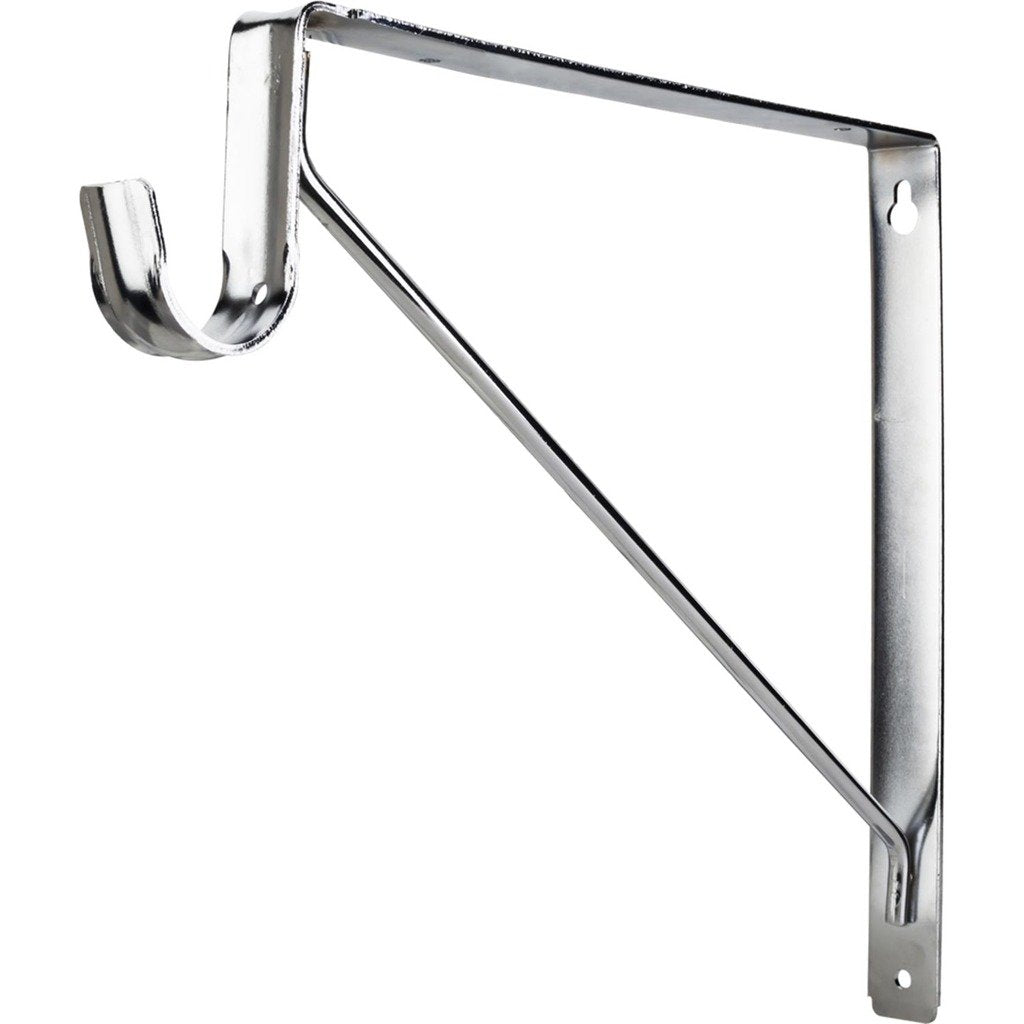 Hardware Resources 1516CH Chrome Shelf Bracket with Rod Support for 1-5/16" Round Closet Rods