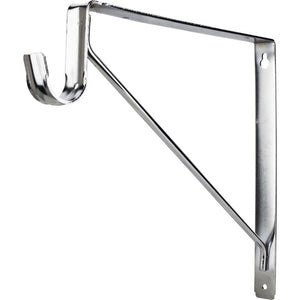 Hardware Resources 1516CH Chrome Shelf Bracket with Rod Support for 1-5/16