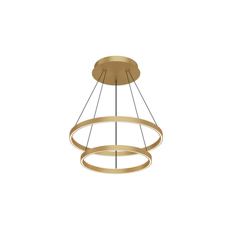 Kuzco CH87224-BG CERCHIO 2 LAYER 24" CHANDELIER BG TEXTURED DOWN ONLY 930 TRIAC 120 90W