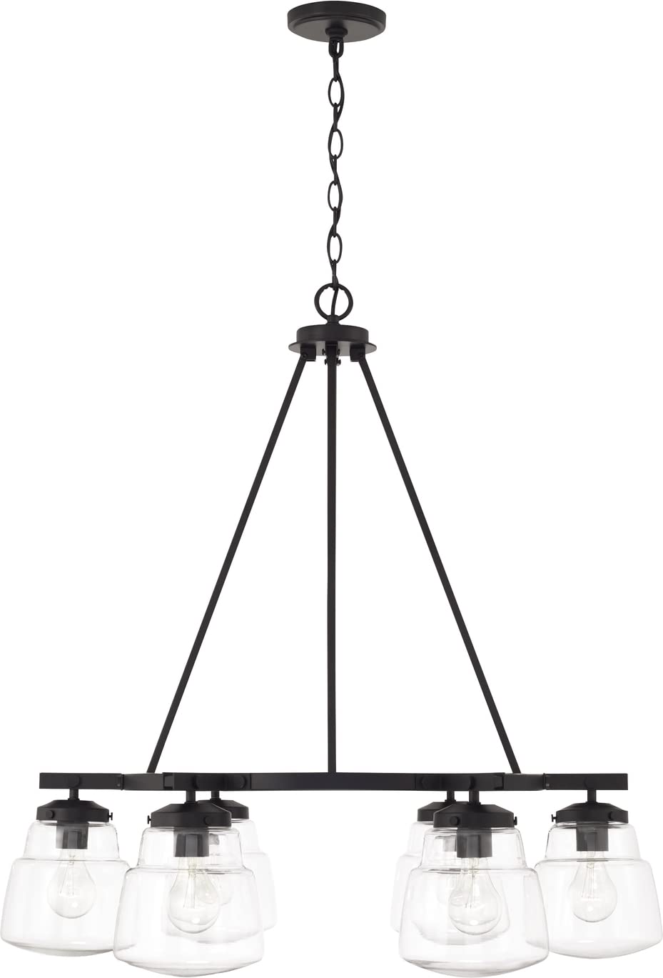 Capital Lighting 442761MB-518 Dillon 6 Light Chandelier Matte Black