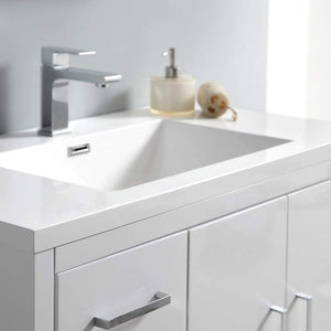 Fresca FVN9436WH-L Fresca Imperia 36" Glossy White Free Standing Modern Bathroom Vanity w/ Medicine Cabinet- Left Version
