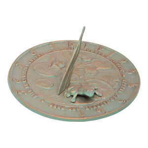 Whitehall 00493 - Frog Sundial - Copper Verdigris