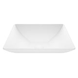 VIGO Hibiscus 16 inch L x 16 inch W Over the Counter Freestanding Matte Stone Square Vessel Bathroom Sink in Matte White - Sink for Bathroom VG04004