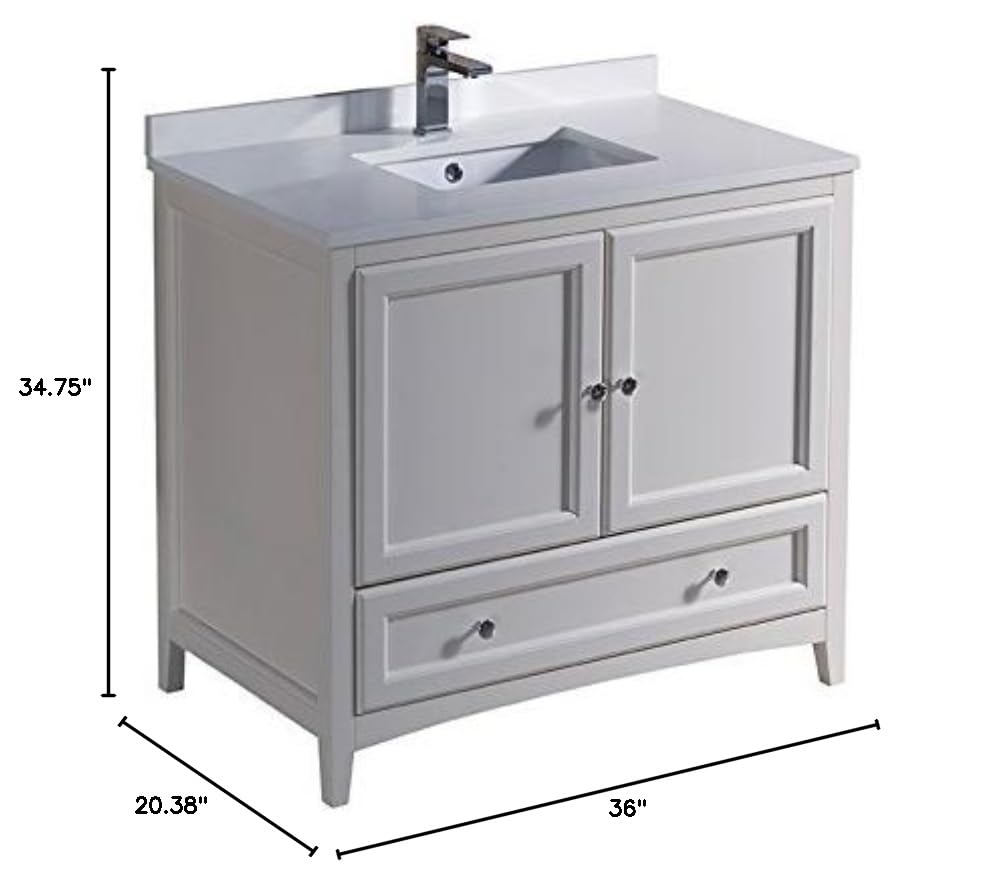 Fresca FCB2036AW-CWH-U Cabinet with Top and Sink