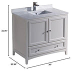 Fresca FCB2036AW-CWH-U Cabinet with Top and Sink