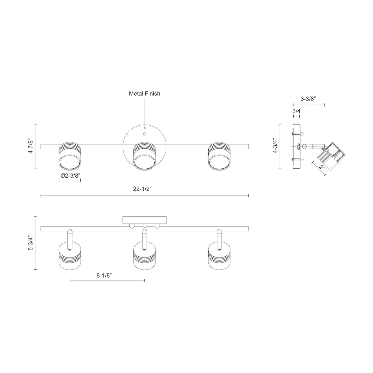 Kuzco TR10022-BN LED 3H TRACK 1200LM 15W 3000K BN