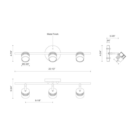 Kuzco TR10022-BK LED TRACK (LYRA) 16.5W 1200LM BLACK.
