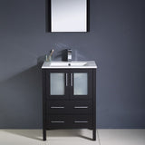 Fresca FVN6224ES-UNS Fresca Torino 24" Espresso Modern Bathroom Vanity w/ Integrated Sink