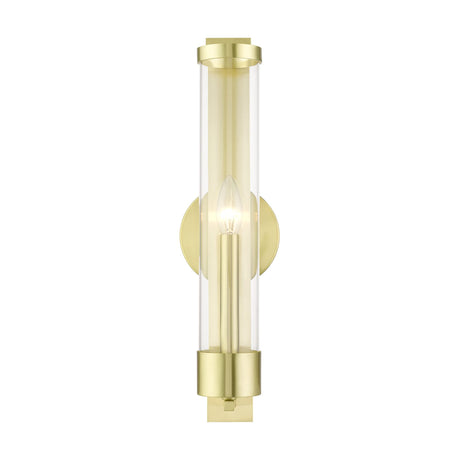 Livex Lighting 10142-12 Castleton 1 Light Tall ADA Single Sconce, Satin Brass