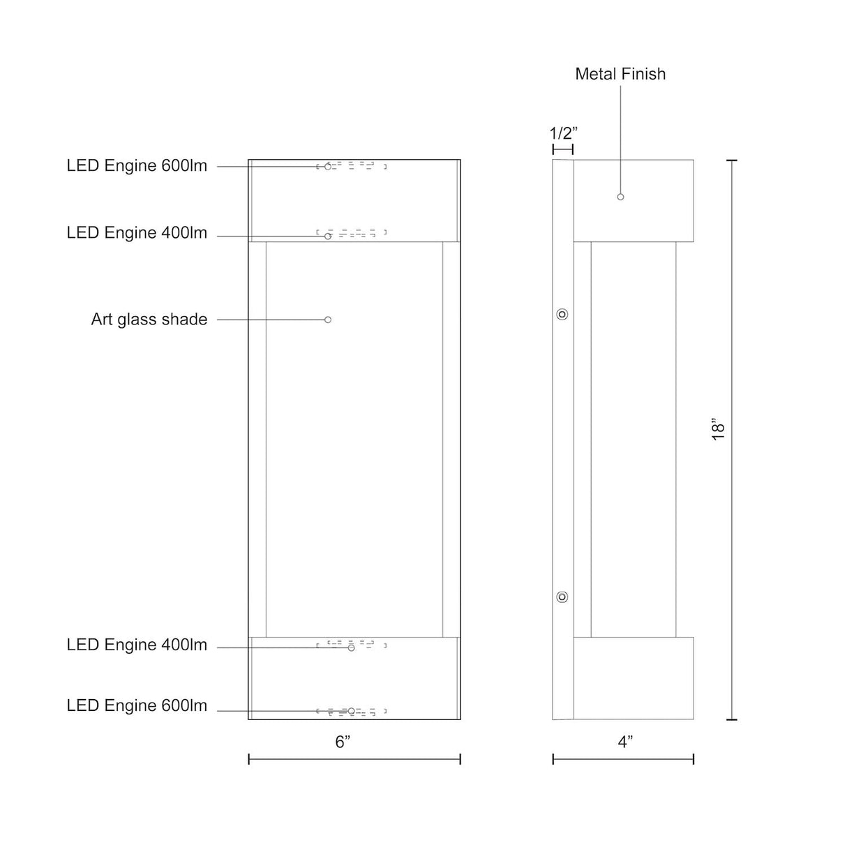 Kuzco EW7018-GH MOONDEW 18" EW Graphite 120V ELV LED 3000K 90CRI 25W