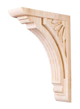 Hardware Resources COR5-3RW 2" W x 7-5/8" D x 10" H Rubberwood Art Deco Corbel