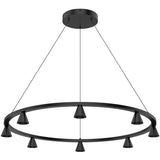 Kuzco CH19933-BK DUNE 33" CHANDELIER BLACK 40W 120VAC WITH LED DRIVER 3000K 90CRI