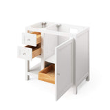 Jeffrey Alexander VKITAST36GRWCR 36" Grey Astoria Vanity, right offset, White Carrara Marble Vanity Top, undermount rectangle bowl