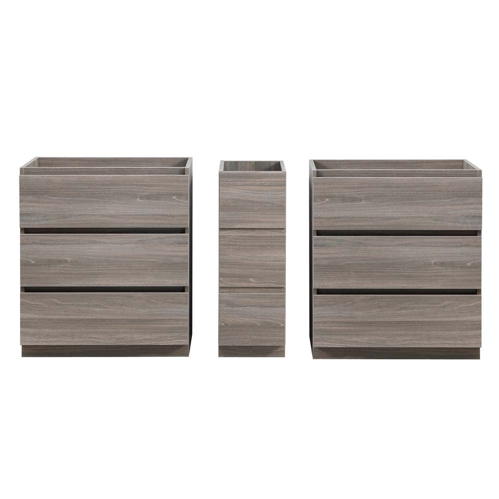 Fresca FCB93-301230GR-D Fresca Lazzaro 72" Gray Free Standing Double Sink Modern Bathroom Cabinet