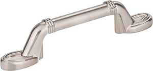 Elements 110-3SN 3" Center-to-Center Satin Nickel Ringed Detail Vienna Cabinet Pull