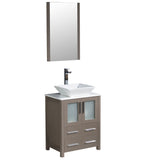 Fresca FVN6224GO-VSL Fresca Torino 24" Gray Oak Modern Bathroom Vanity w/ Vessel Sink