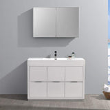 Fresca FVN8448GG Fresca Valencia 48" Dark Slate Gray Free Standing Modern Bathroom Vanity w/ Medicine Cabinet