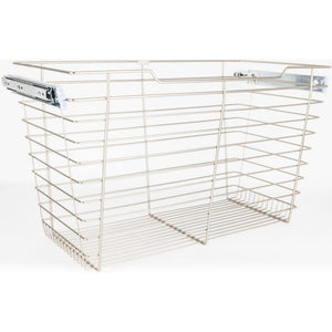 Hardware Resources POB1-162917SN Satin Nickel Closet Pullout Basket with Slides 16