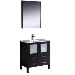 Fresca FVN6230ES-UNS Fresca Torino 30" Espresso Modern Bathroom Vanity w/ Integrated Sink