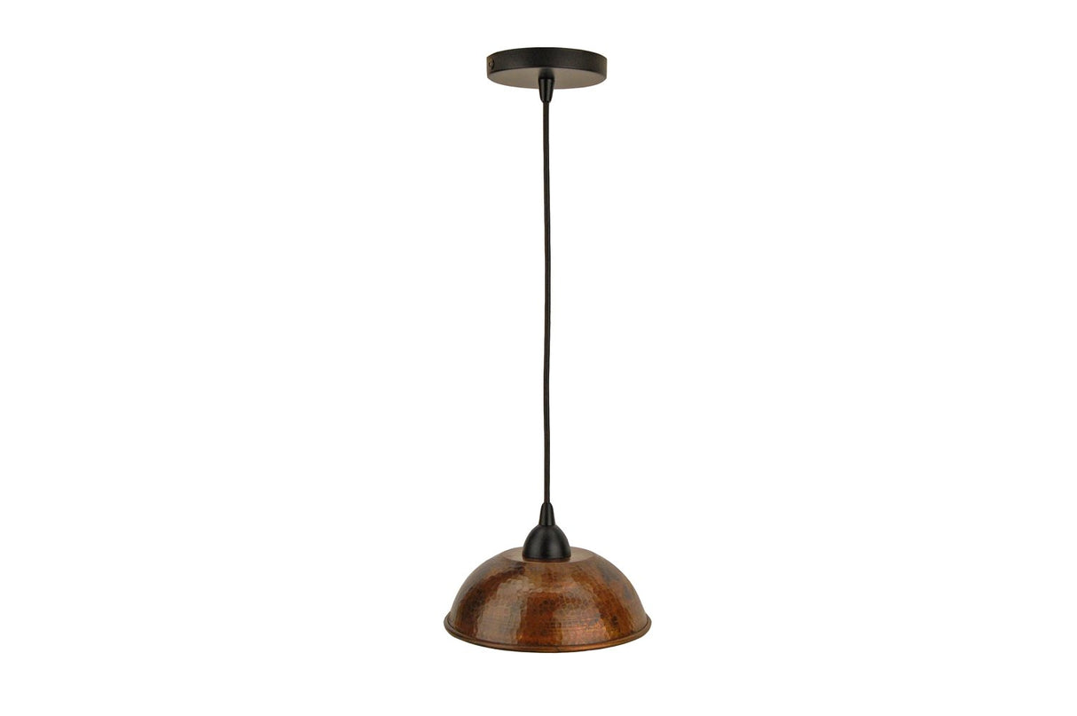 Premier Copper Products L200DB 8-1/2-Inch Hand Hammered Copper Dome Pendant Light, Oil Rubbed Bronze