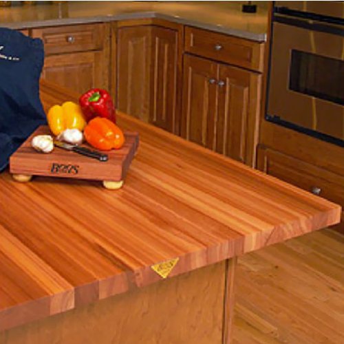 John Boos CHYKCT3-10927-O American Cherry Edge Grain Butcher Block Island Countertop, 109" W x 27" D 3" H, Oil Finish