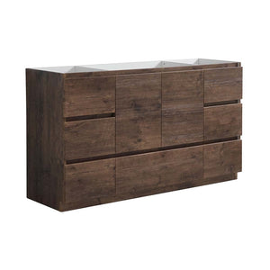 Fresca FCB9360RW-S Fresca Lazzaro 60" Rosewood Free Standing Single Sink Modern Bathroom Cabinet