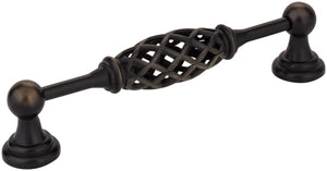 Jeffrey Alexander 749-128B-ABSB 128 mm Center-to-Center Antique Brushed Satin Brass Birdcage Tuscany Cabinet Pull