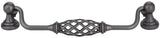 Jeffrey Alexander 749-160SIM 160 mm Center-to-Center Distressed Antique Silver Birdcage Tuscany Drop & Ring Pull