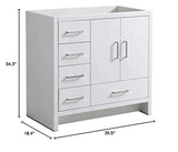 Fresca FCB9436WH-L Fresca Imperia 36" Glossy White Free Standing Modern Bathroom Cabinet - Left Version