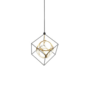Kuzco CH19226-BK/AN MONZA 26" CH Black/Antique Brass 120V TRIAC/ELV LED 3000K 90CRI 84W