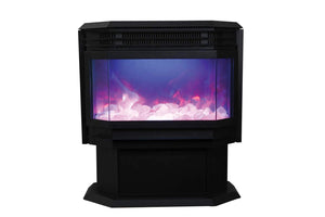 Amantii FS-26-922 26" WiFi Enabled Smart Electric Freestanding Fireplace, Featuring a Multi Function Remote, Multi Flame Speeds and a 10 Piece Birch Log Set