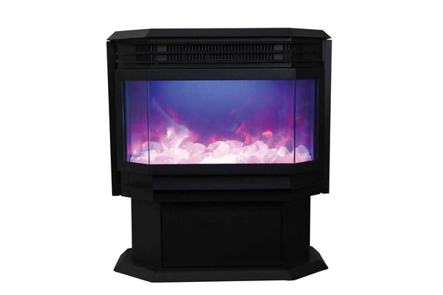 Amantii FS-26-922 26" WiFi Enabled Smart Electric Freestanding Fireplace, Featuring a Multi Function Remote, Multi Flame Speeds and a 10 Piece Birch Log Set