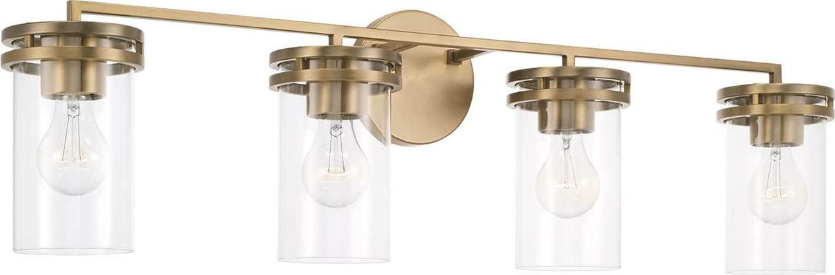 Capital Lighting 148741AD-539 Fuller 4 Light Vanity Aged Brass