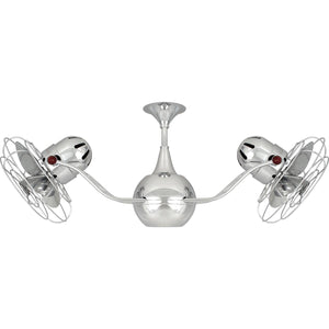 Matthews Fan VB-CR-MTL Vent-Bettina 360° dual headed rotational ceiling fan in polished chrome finish with metal blades.
