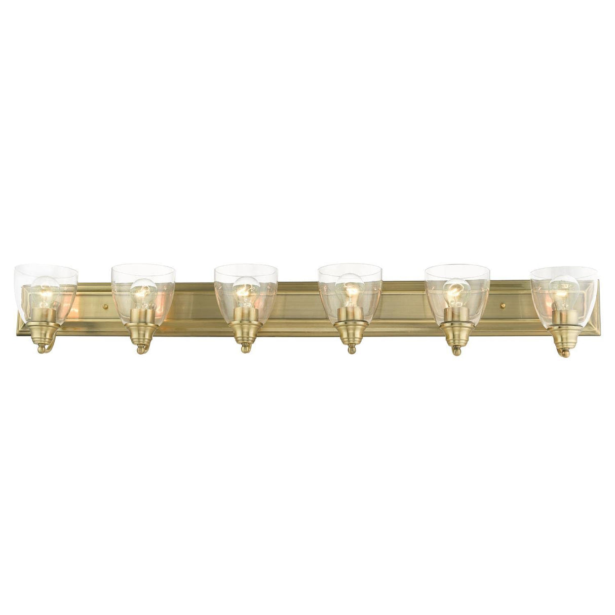 Livex Lighting 17076-01 Birmingham 6 Light 48 inch Antique Brass Vanity Sconce Wall Light