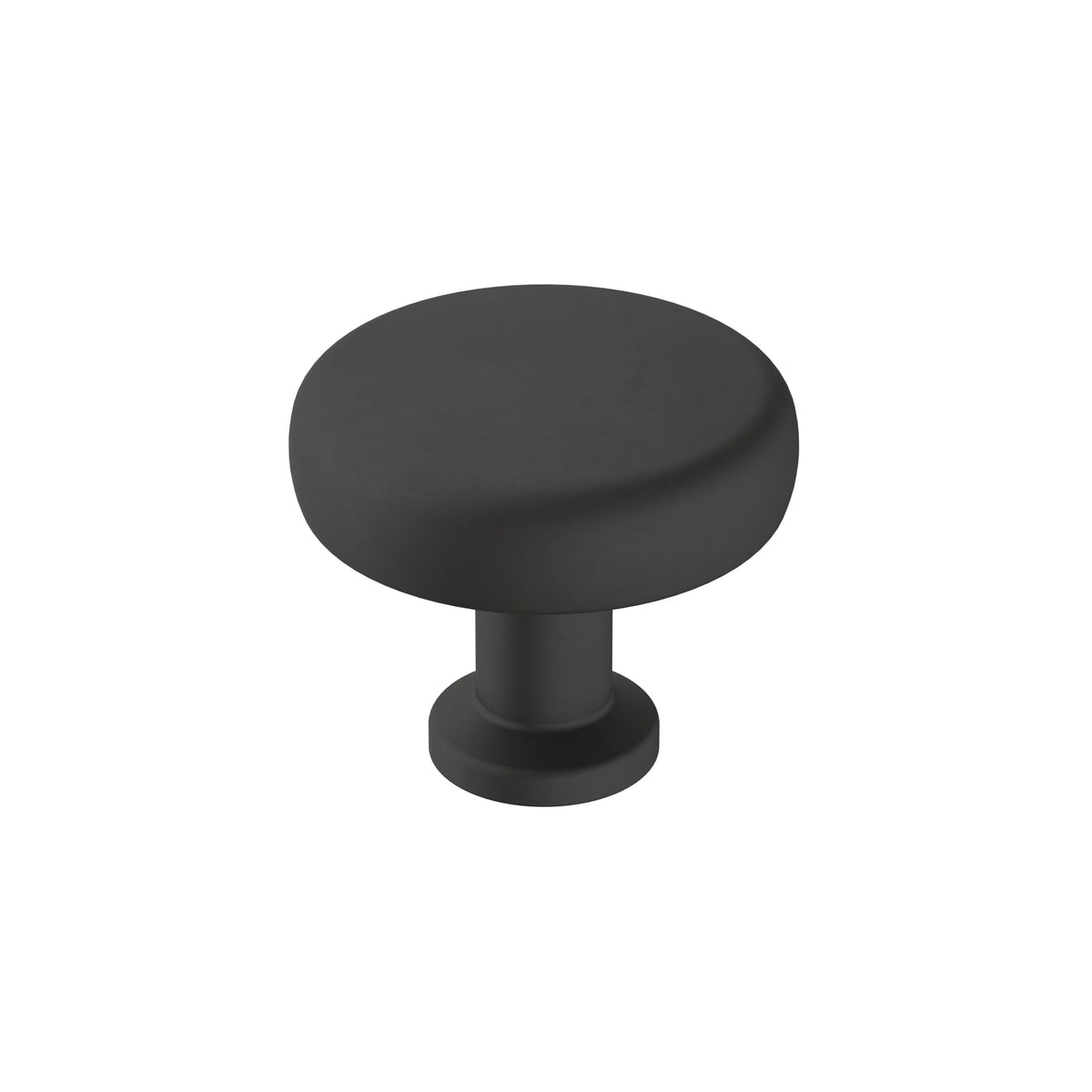 Amerock Cabinet Knob Matte Black 1-1/4 inch (32 mm) Diameter Factor 1 Pack Drawer Knob Cabinet Hardware