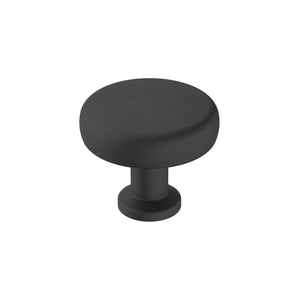 Amerock Cabinet Knob Matte Black 1-1/4 inch (32 mm) Diameter Factor 1 Pack Drawer Knob Cabinet Hardware