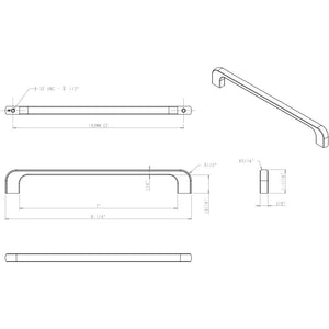 Jeffrey Alexander 264-192MB 192 mm Center-to-Center Matte Black Alvar Cabinet Pull