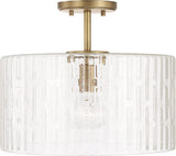 Capital Lighting 241311AD Emerson 1 Light Semi-Flush Aged Brass