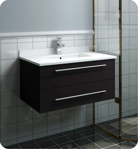 Fresca FCB6130ES-UNS-CWH-U Espresso Wall Bathroom Cabinet