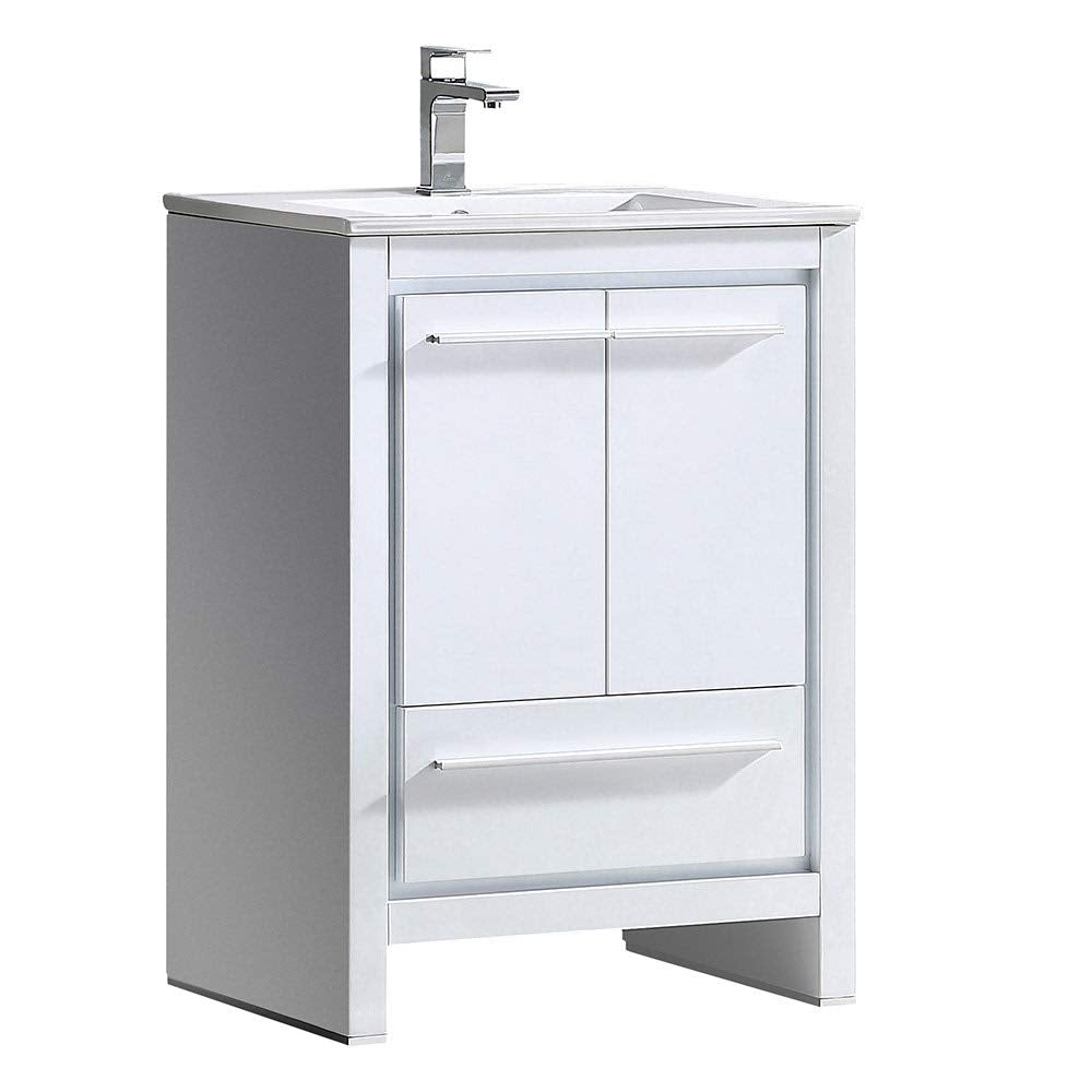 Fresca FCB8125WH-I Fresca Allier 24" White Modern Bathroom Cabinet w/ Sink