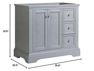 Fresca FCB2436GRV Fresca Windsor 36" Gray Textured Traditional Bathroom Cabinet