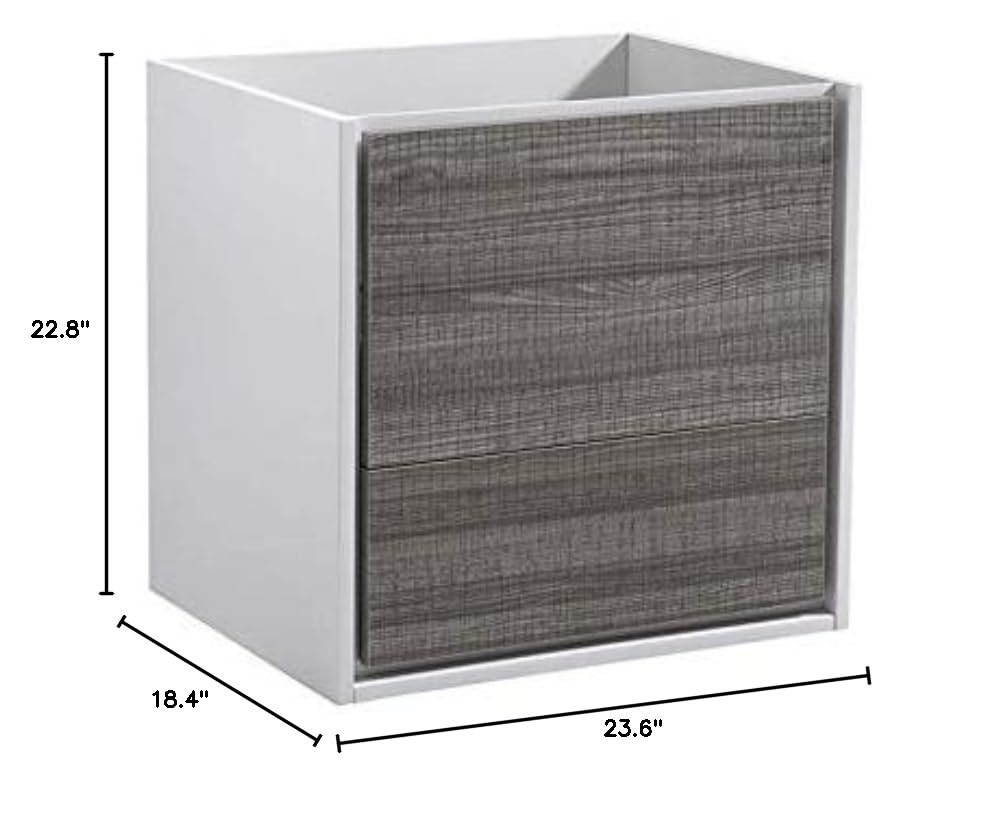 Fresca FCB9224HA Fresca Catania 24" Glossy Ash Gray Wall Hung Modern Bathroom Cabinet